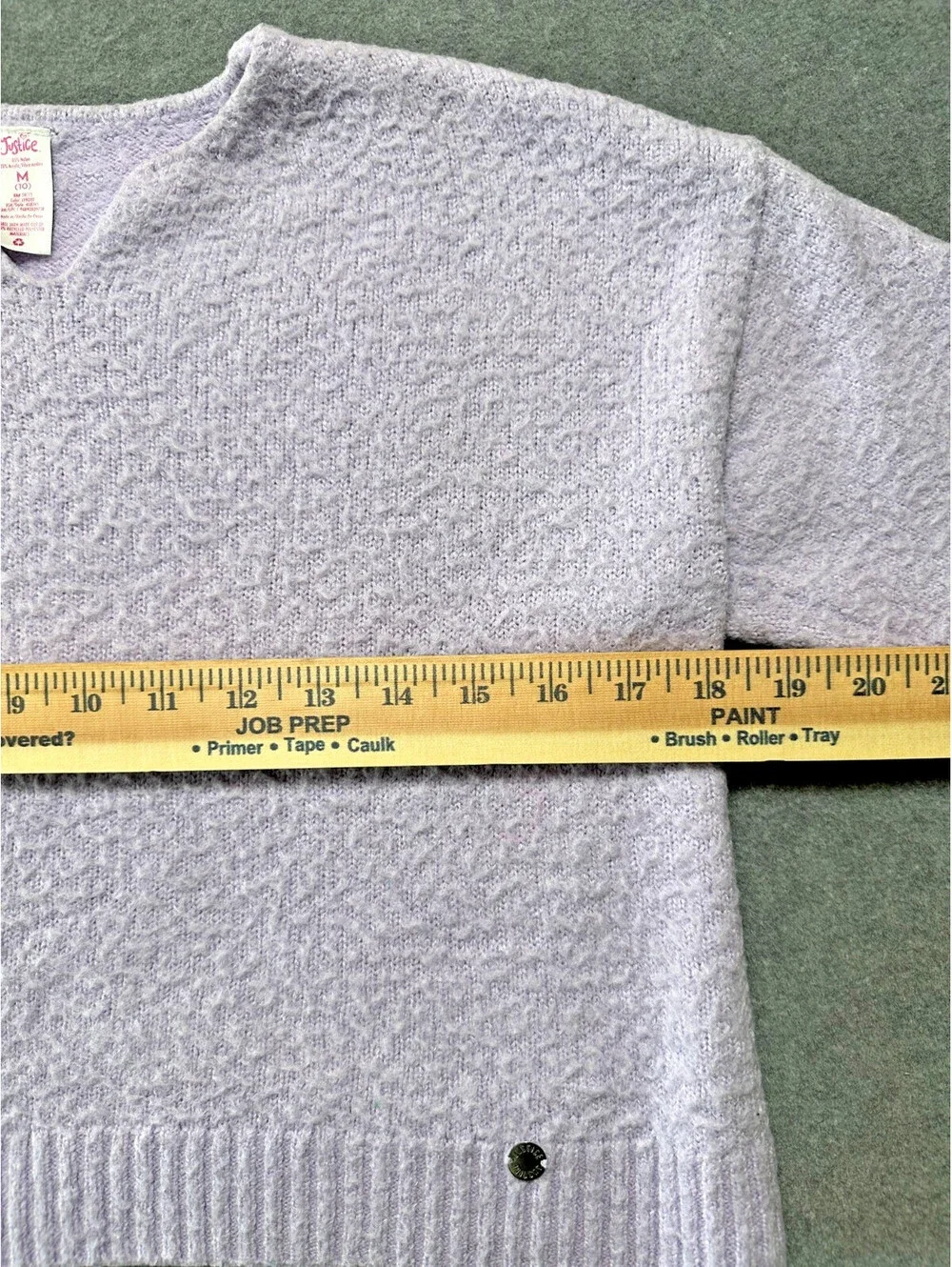 Justice Fuzzy Knit Sweater Lavender Girls Medium 10